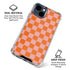 Orange Checkered iPhone 15 Clear Case
